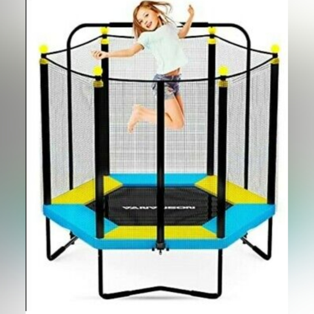 Kids Trampoline with Safety Net and Padding
